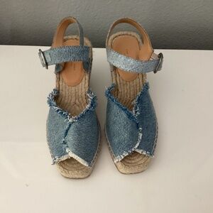 Santiago Denim Wedge Sandals